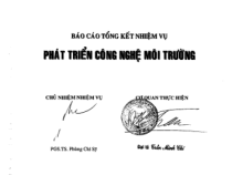 Báo cáo tổng kết nhiệm vụ Phát Triển Công Nghệ Môi Trường