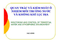 Bài giảng Quan Trắc Và Kiểm Soát Ô Nhiễm Môi Trường Nước Và Không Khí Lục Địa