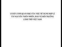 Cơ Sở Cảnh Quan Học Của Việc Sử Dụng Hợp Lý TNTN, BVMT Lãnh Thổ VN – Phạm Hoàng Hải