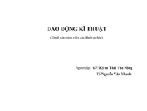 DAO ĐỘNG KỸ THUẬT- KS THÁI VĂN NÔNG, TS NGUYỄN VĂN NHANH