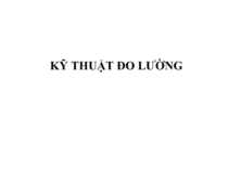 KỸ THUẬT ĐO LƯỜNG- TS NGUYỄN HỮU CÔNG