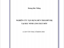 NGHIÊN CỨU TẬN DỤNG BÙN THẢI ĐÔ THỊ  TẠI BẮC NINH LÀM CHẤT ĐỐT