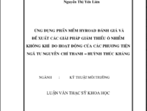 ỨNG DỤNG PHẦN MỀM HYROAD ĐÁNH GIÁ VÀ ĐỀ XUẤT CÁC GIẢI PHÁP GIẢM THIỂU Ô NHIỄM KHÔNG KHÍ DO HOẠT ĐỘNG CỦA CÁC PHƯƠNG TIỆN NGÃ TƯ NGUYỄN CHÍ THANH- HUỲNH THÚC KHÁNG